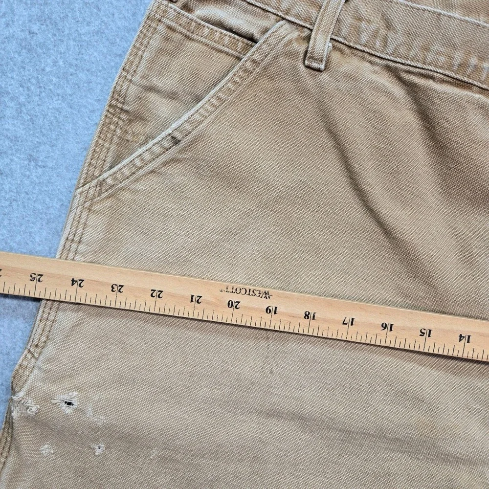 Carhartt Pants Mens 40x30 Brown Carpenter Canvas Duck Relaxed Workwear Pockets